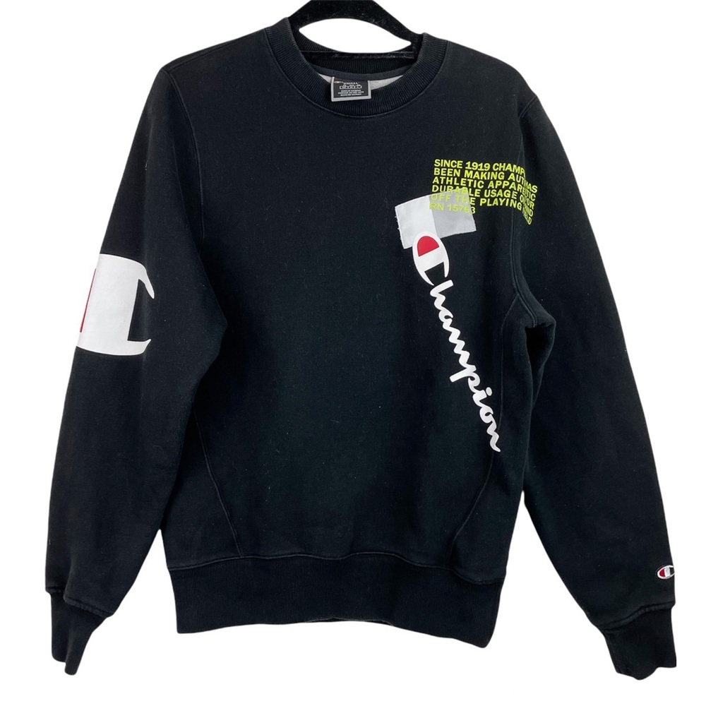 Champion Crewneck It Takes A Little More To Make A Champion Black Graphic